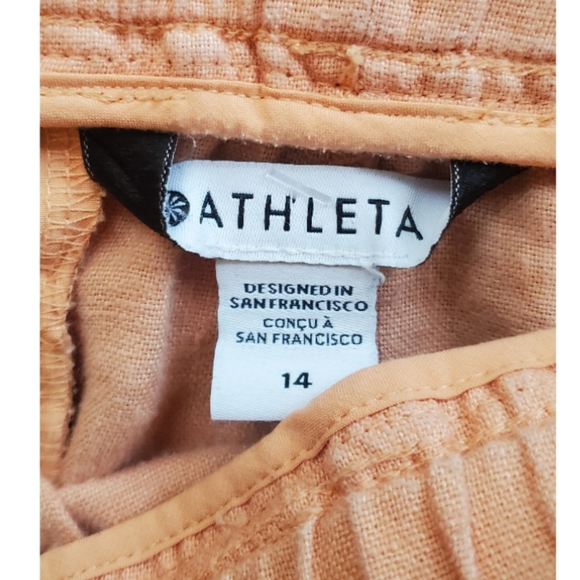 Athleta Cabo Linen 4" Shortie Size 14 Adobe Peach - Picture 6 of 12